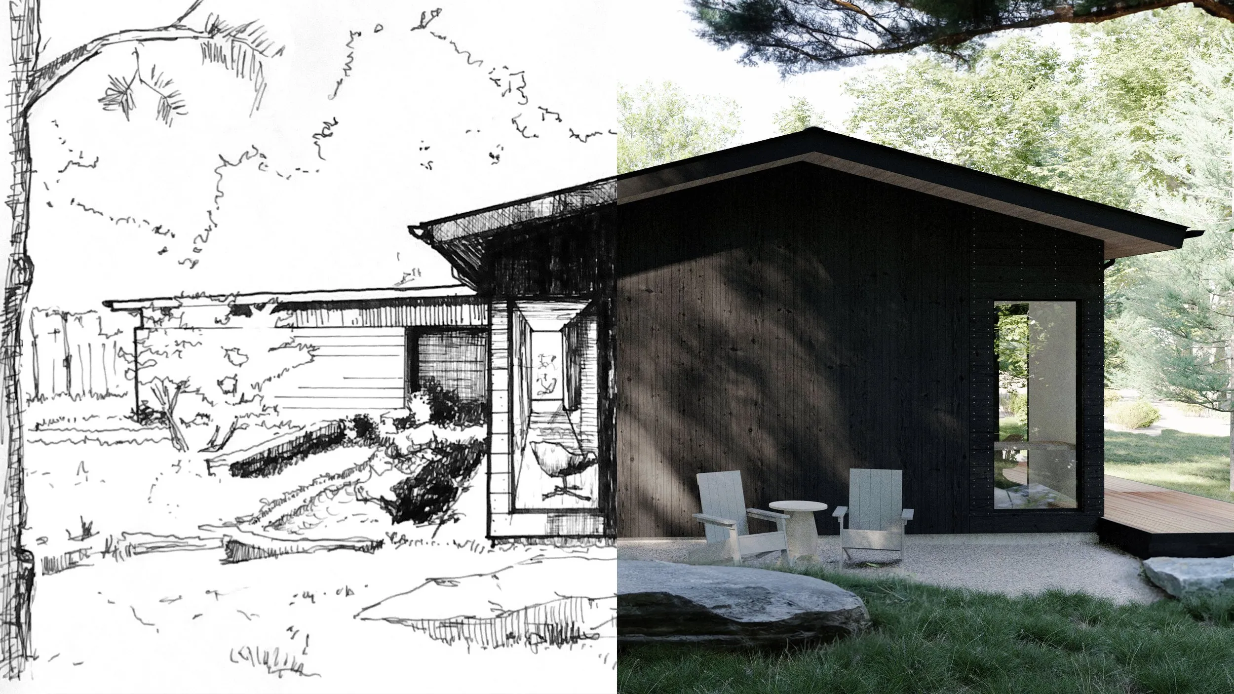 Sketch-to-render study by Nathan Lynch Design